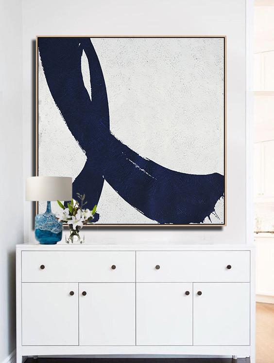 Navy Blue Minimalist Painting #NV192A - Click Image to Close